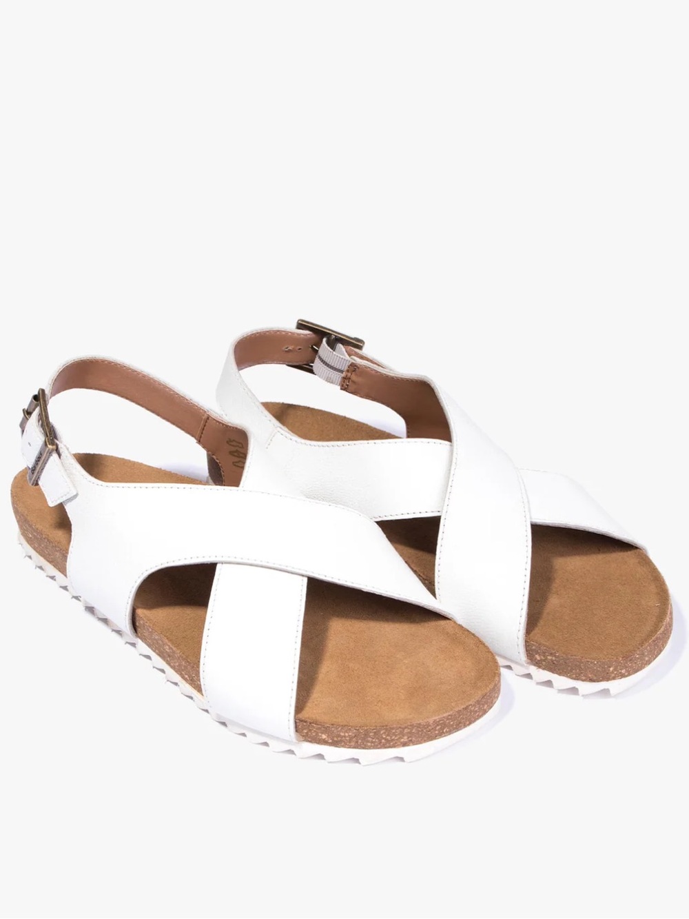BARBOUR size 8 White Soft Leather Comfort Sandals Adjustable Buckle NEW $268 - Picture 2 of 16